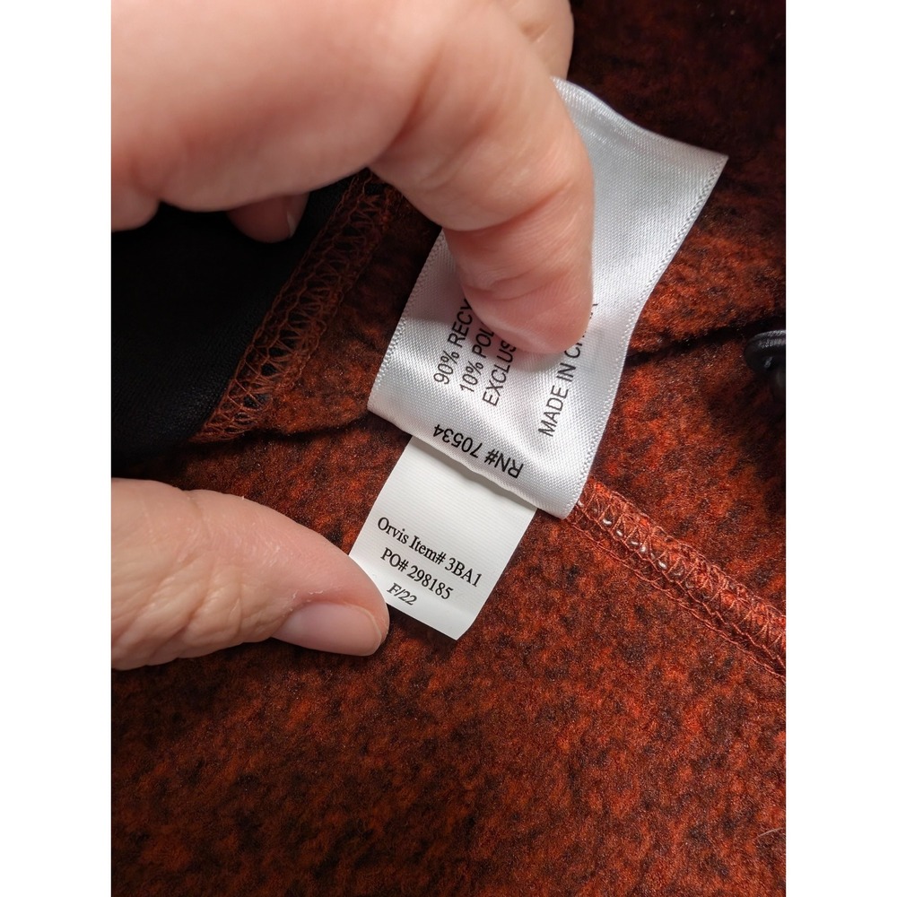 Orvis R65 Sweater Fleece Vest Mens XL Sunrise Red Orange Full Zip - Picture 9 of 12